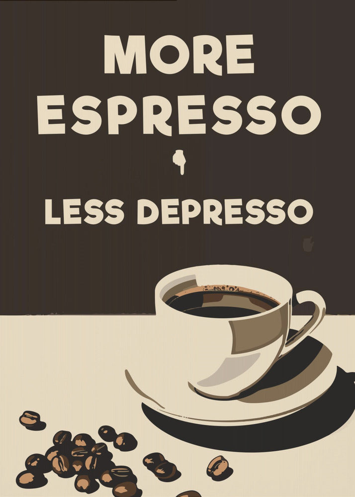 Mehr Espresso - Weniger Depresso | Leinwand