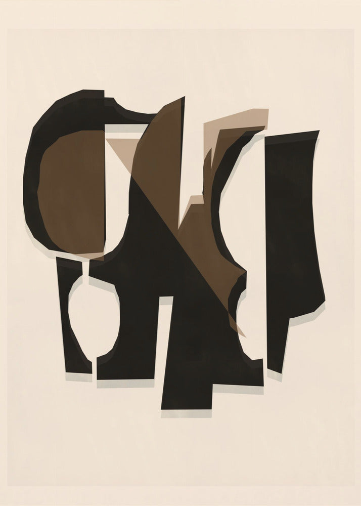 Schwarz-Weiß-Braun-Relief 3 | Poster