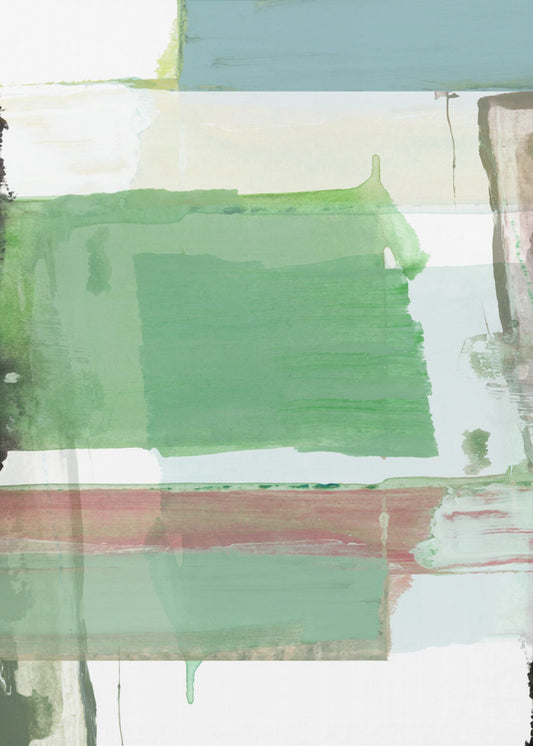 Aqua Blue Abstract On White 3 | Canvas