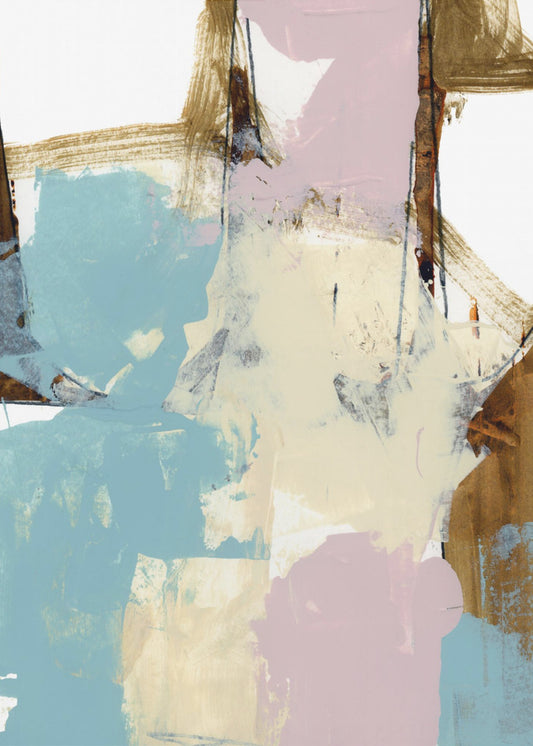 Blau Rosa Düster Abstrakt 1 | Leinwand