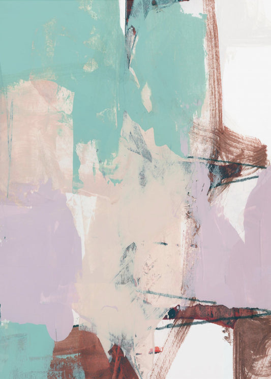 Blau Rosa Düster Abstrakt 2 | Leinwand