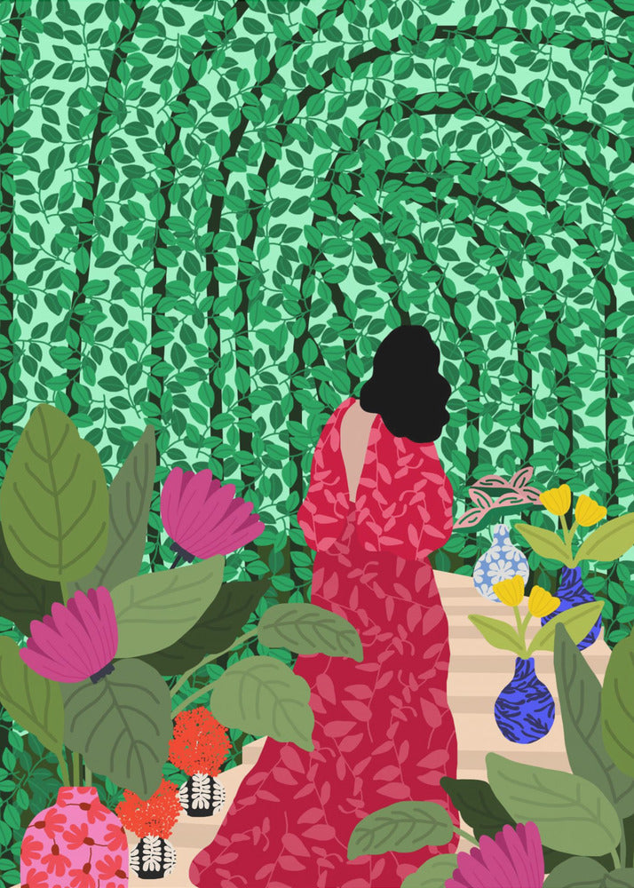 Mädchen in ihrem Garten | Poster