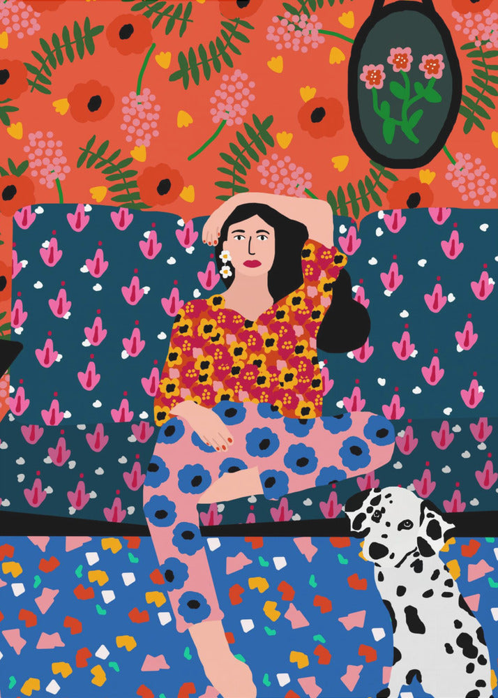 Mädchen auf dem Sofa | Poster