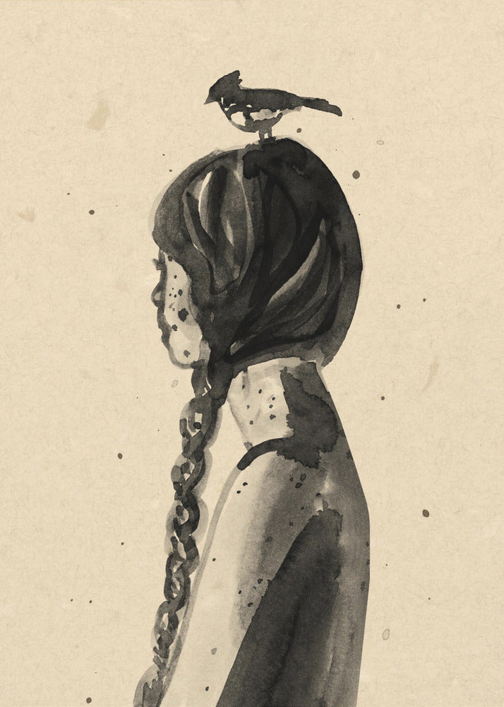 Mädchen mit Vogel | Poster
