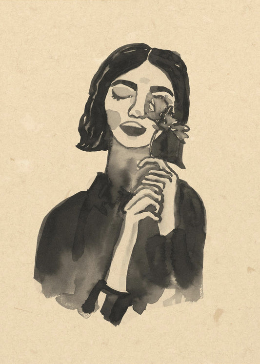 Mädchen mit Blume | Poster
