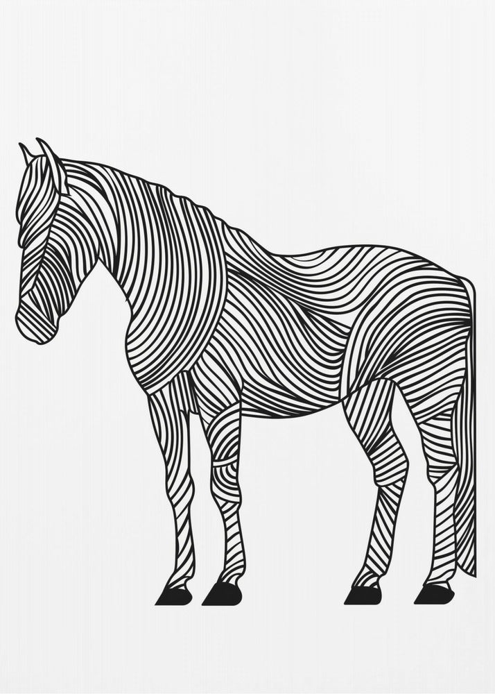 Linienkunst Pferd | Leinwand