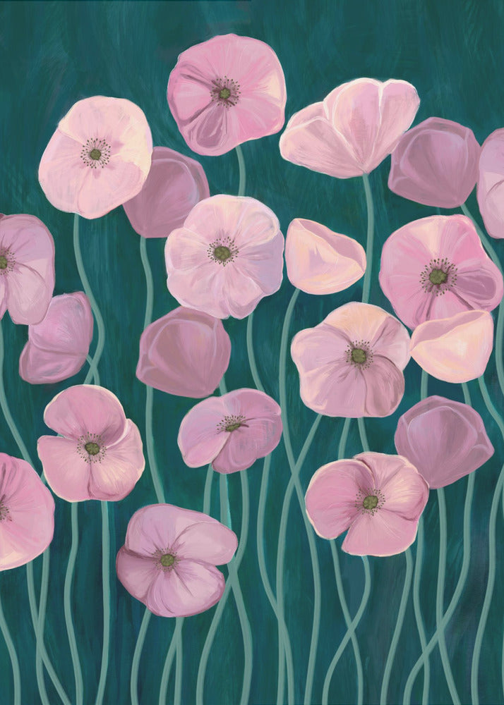 Rosa Mohnblumen | Leinwand