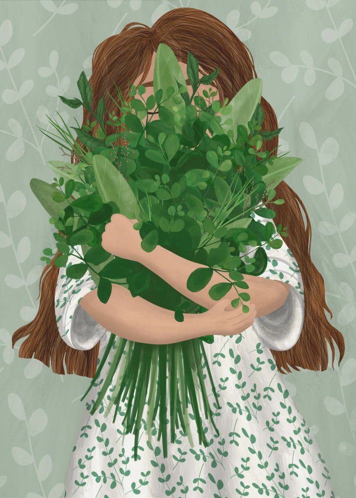 Mädchen mit Blumenstrauß | Poster