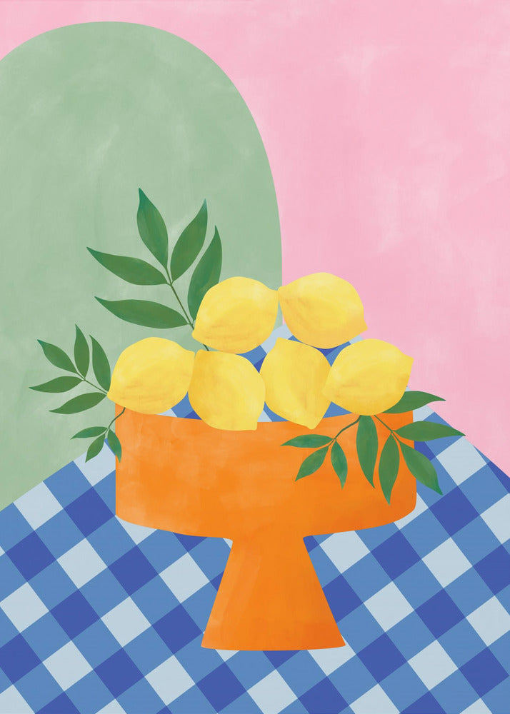 Yellow Lemons with Green Leaves | Poster