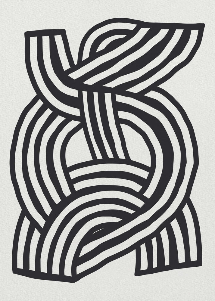 Abstraktes Linienkunstgemälde der Mitte des Jahrhunderts | Poster