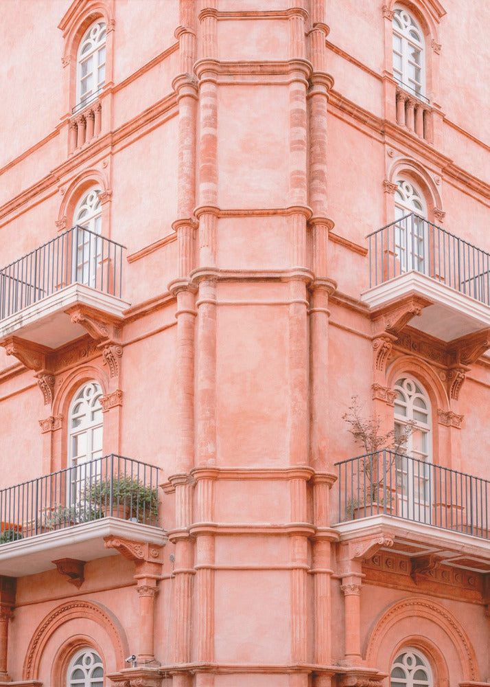 Pastellrosa Umbrien | Italien Reisefotografie | Leinwand