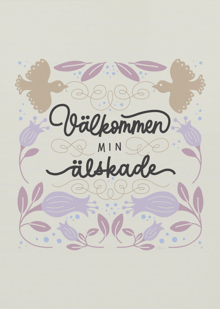 Välkommen Welcome Light | Leinwand
