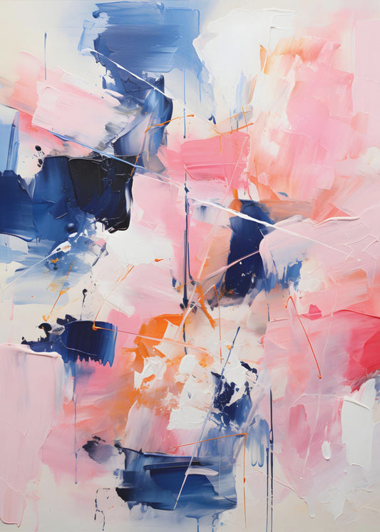 Blush Indigo Abstrakter Druck Zweite 4x | Leinwand