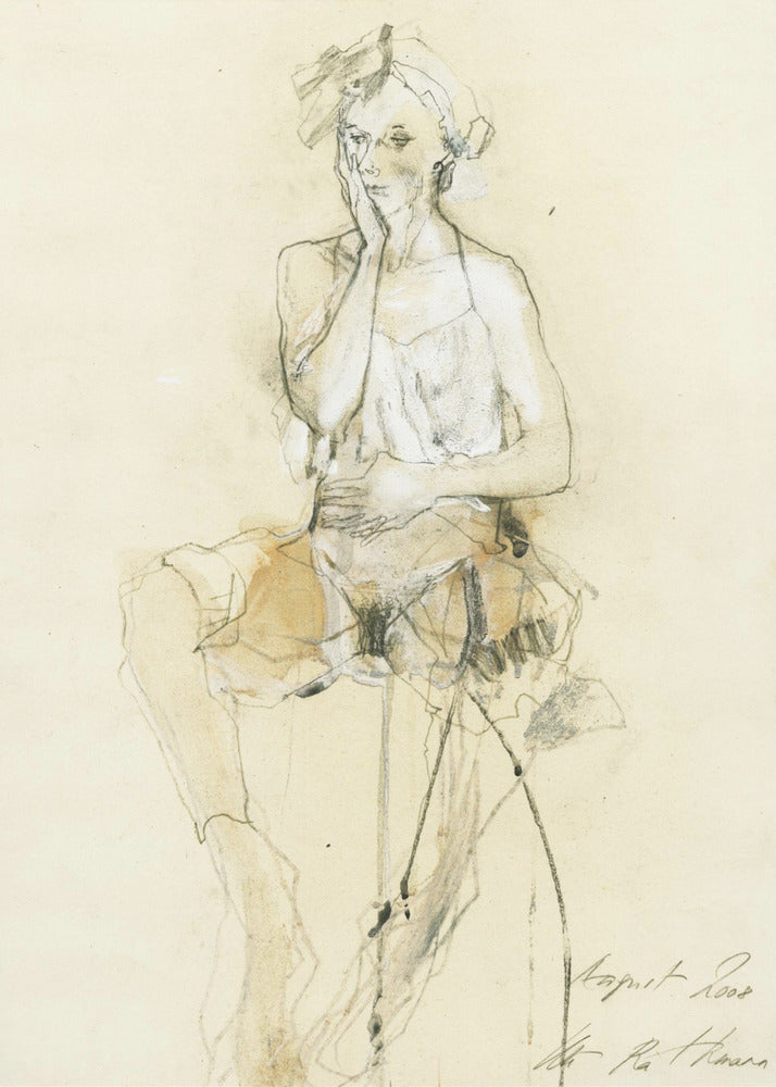 Sitzende Figur in nachdenklicher Pose | Poster