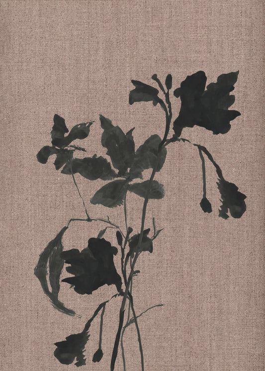 Schwarzes Blumenmuster 3 | Leinwand