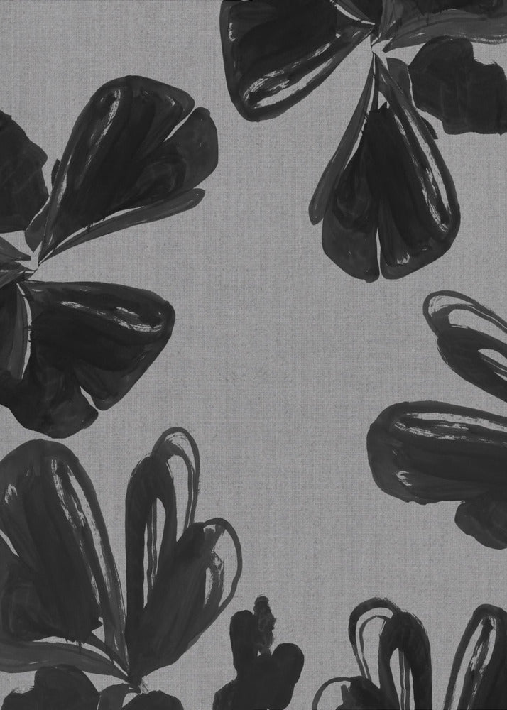 Schwarzes Blumenmuster 5 | Poster