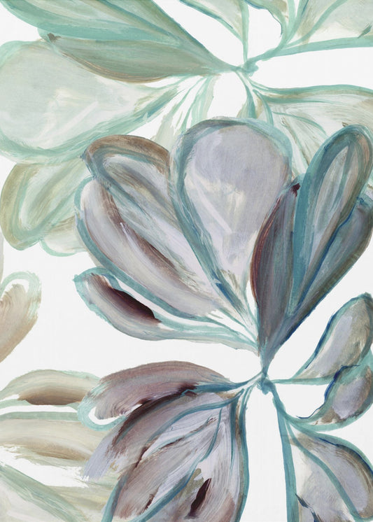 Aqua Floral 1 | Leinwand