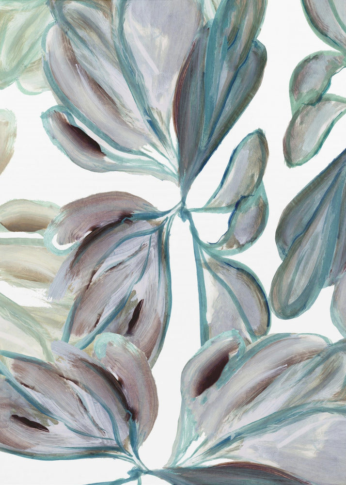 Aqua Floral 3 | Leinwand