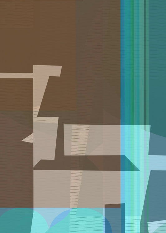 Braun Blau Gewebt 1 | Leinwand