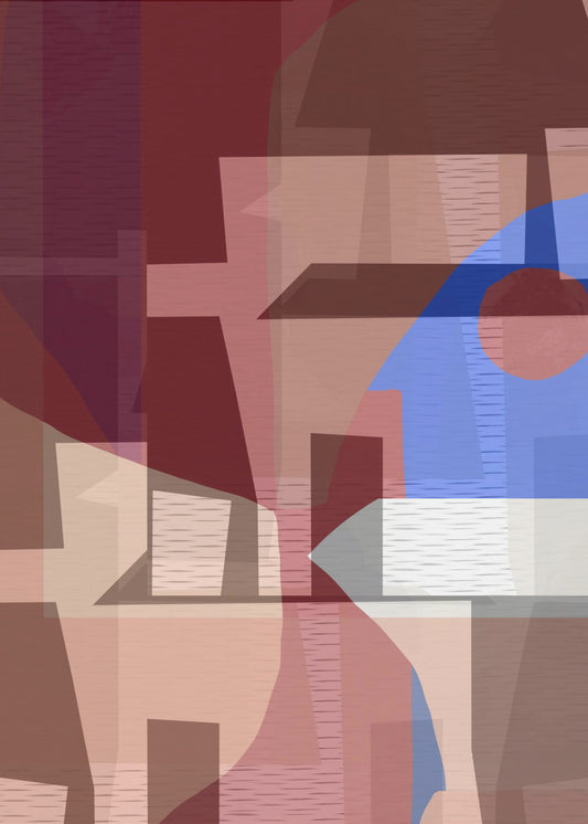 Braun Blau Gewebt 6 | Leinwand