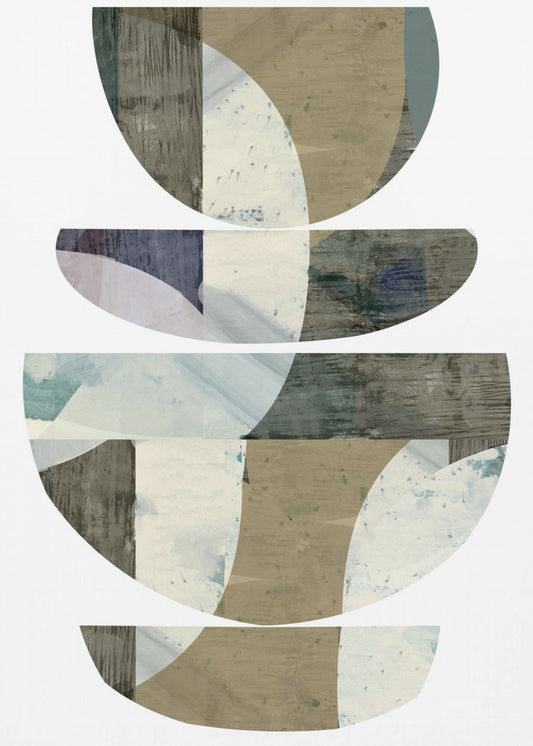 Blue Semi Circles III | Canvas