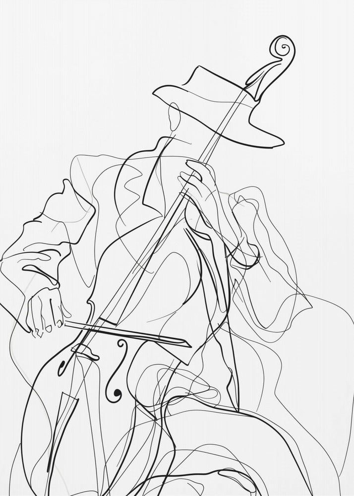 Line Art Musiker 1 | Leinwand