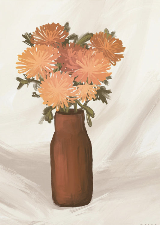 Blumenvase in Pfirsich | Poster