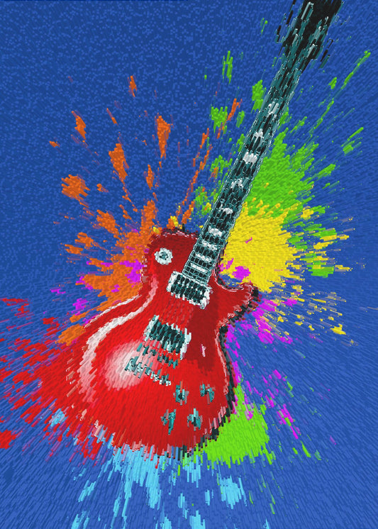 Pop-Art-Explosion mit E-Gitarre | Leinwand