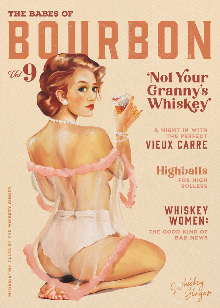 Babes of Bourbon Vol 9 Vintage Whiskey Pinup | Leinwand