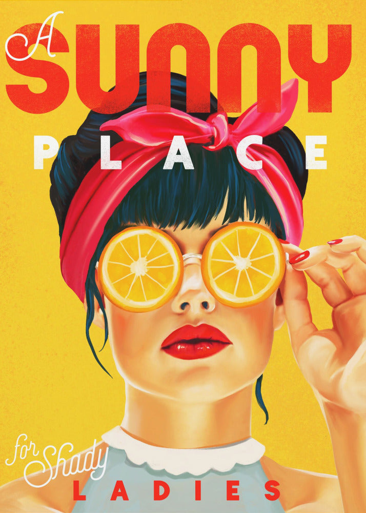 Ein sonniger Ort für schattige Damen Orange Pinup Art | Leinwand