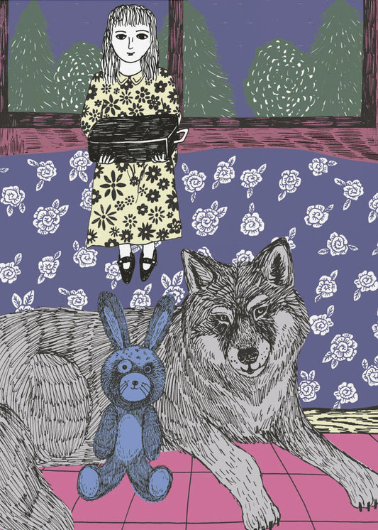 Mädchen mit Wolf | Leinwand