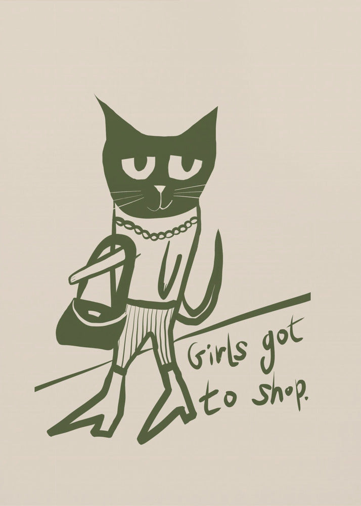 Katzen-Shopping-Humor | Leinwand