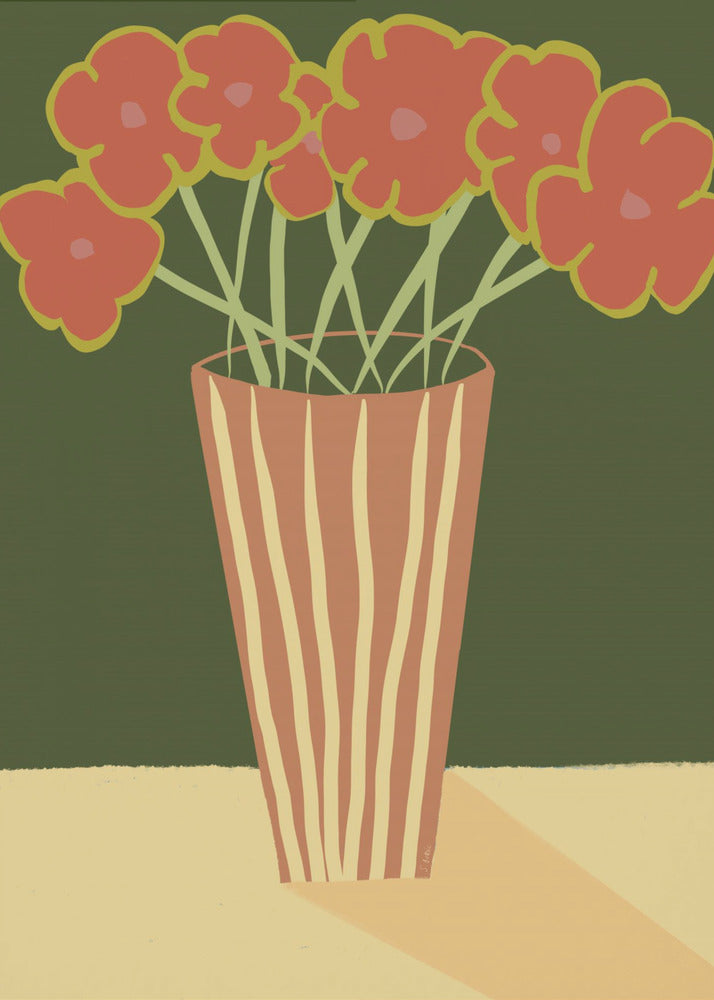 Vase mit Mohnblumen | Leinwand