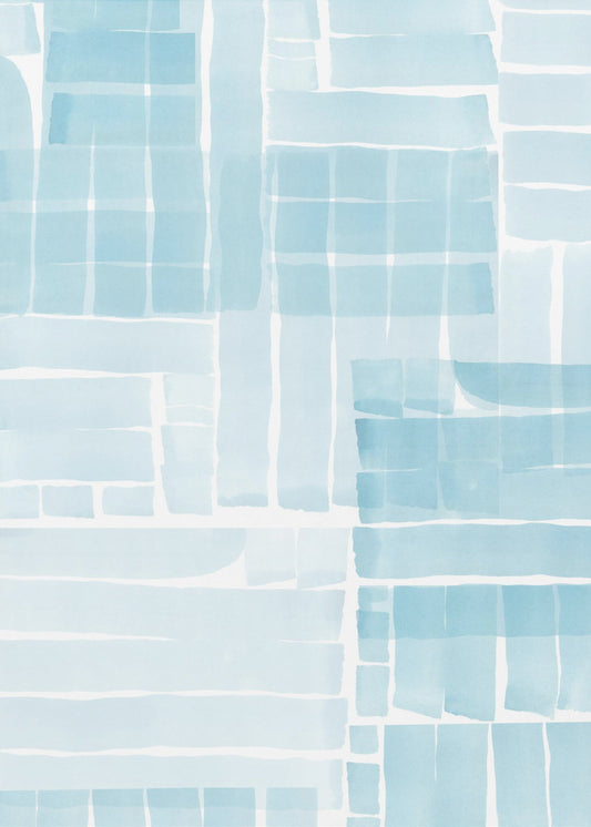 Light Blue Watercolour Grid Wash 2 | Poster