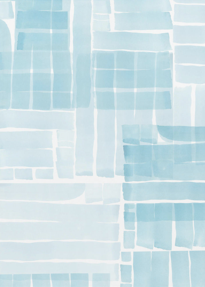 Hellblaues Aquarell-Gitter 2 | Leinwand