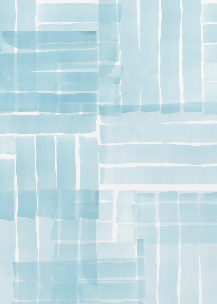 Light Blue Watercolour Grid Wash 1 | Poster