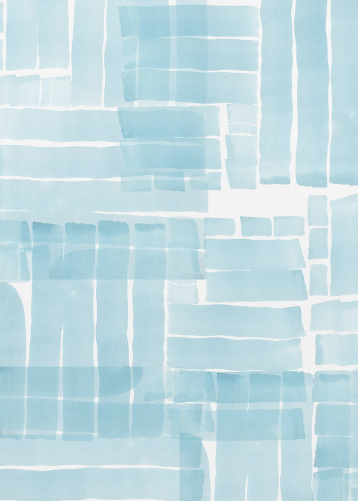 Hellblaues Aquarell-Gitter 3 | Leinwand