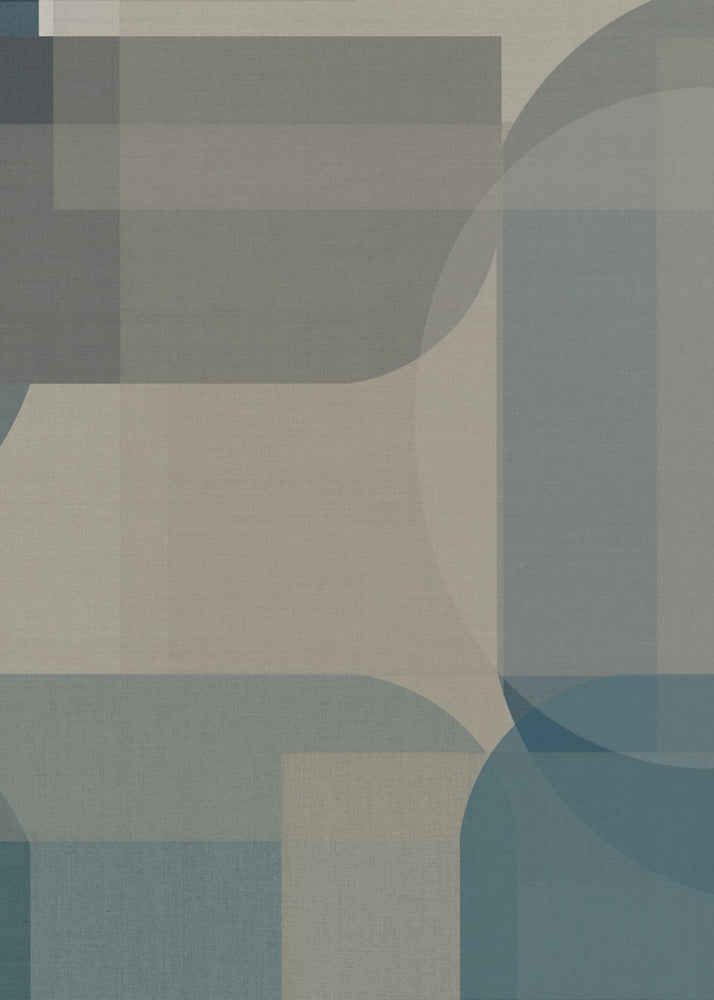 Gewebte blaue und neutrale abstrakte Schichten 1 | Poster