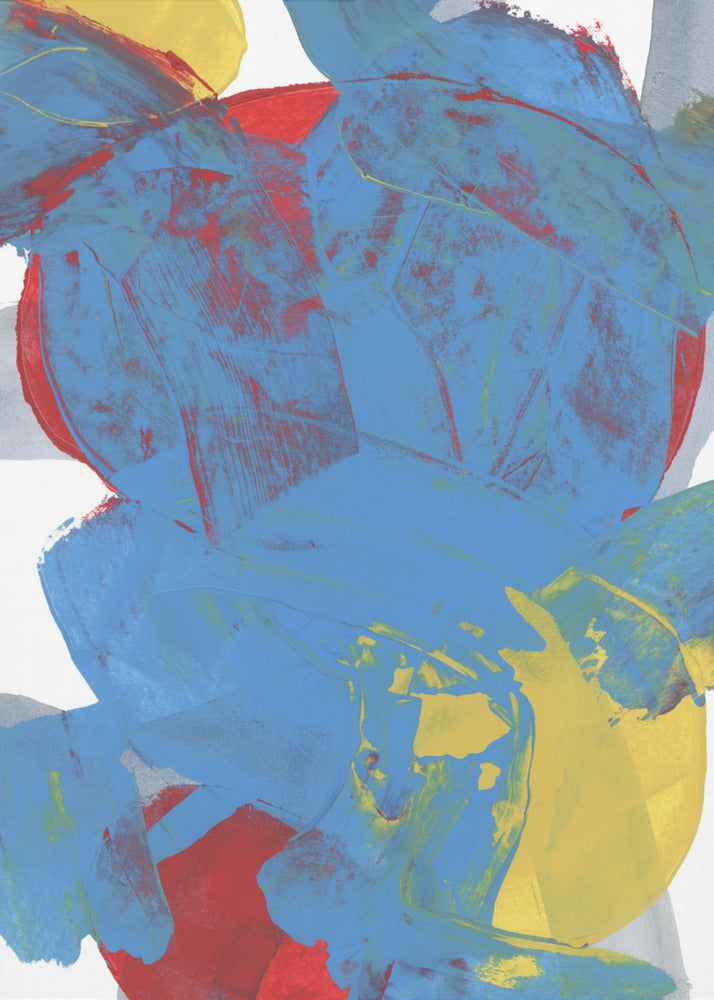 Abstrakte blau-rot-gelbe Formen 1 | Poster