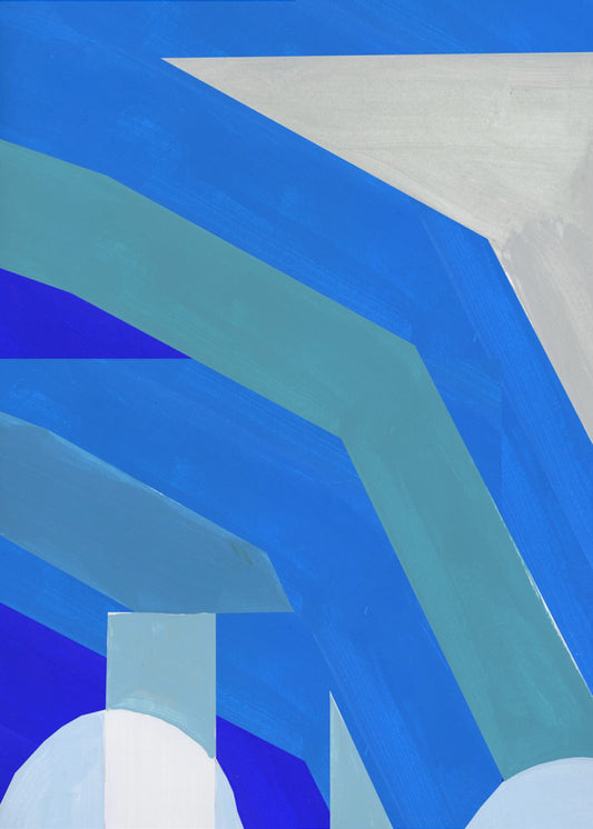 Blue French Stripes 1 | Poster