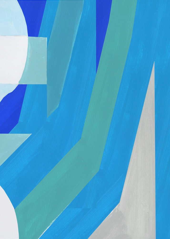 Blaue französische Streifen 2 | Leinwand
