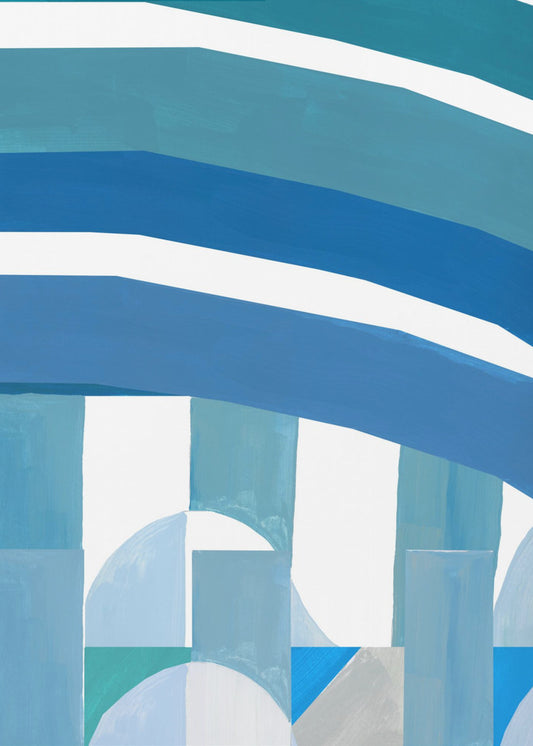 Blue French Stripes 3 | Poster