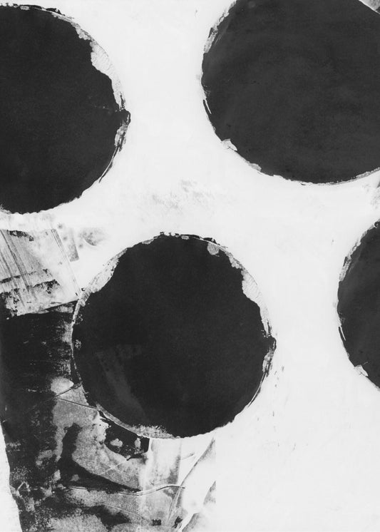 Black and White Abstract Dots 4 | Poster