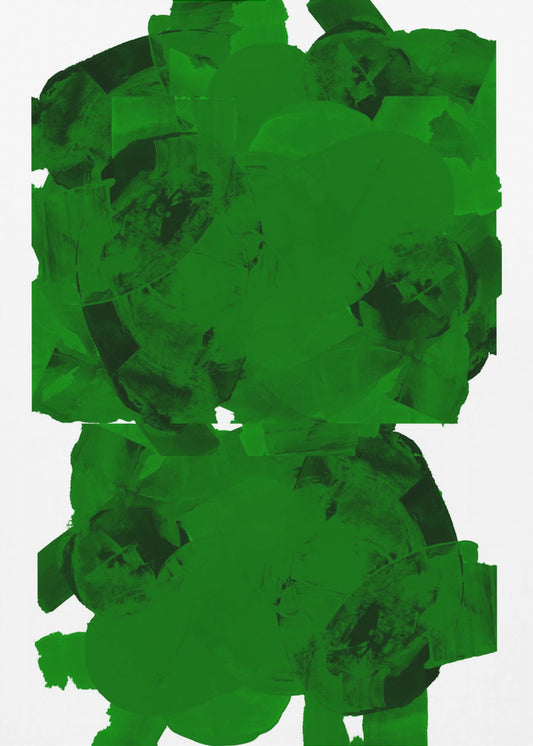 Green and Black Abstract Composition No.2 | Poster