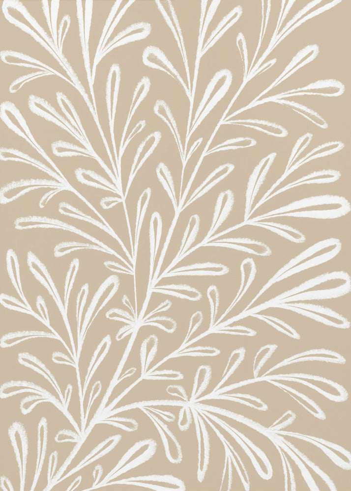 Beige Weiße Pflanze | Leinwand