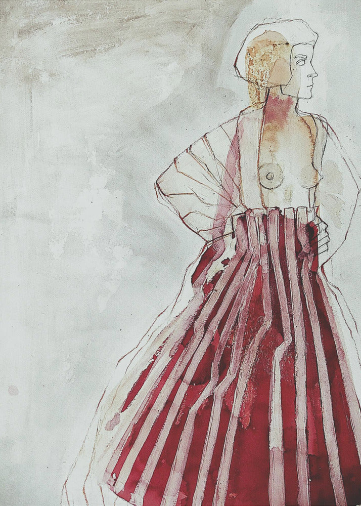 Frau in Rot | Leinwand