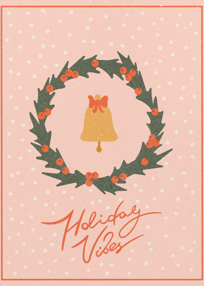 Weihnachtskranz mit Glocke und Schleife | Poster