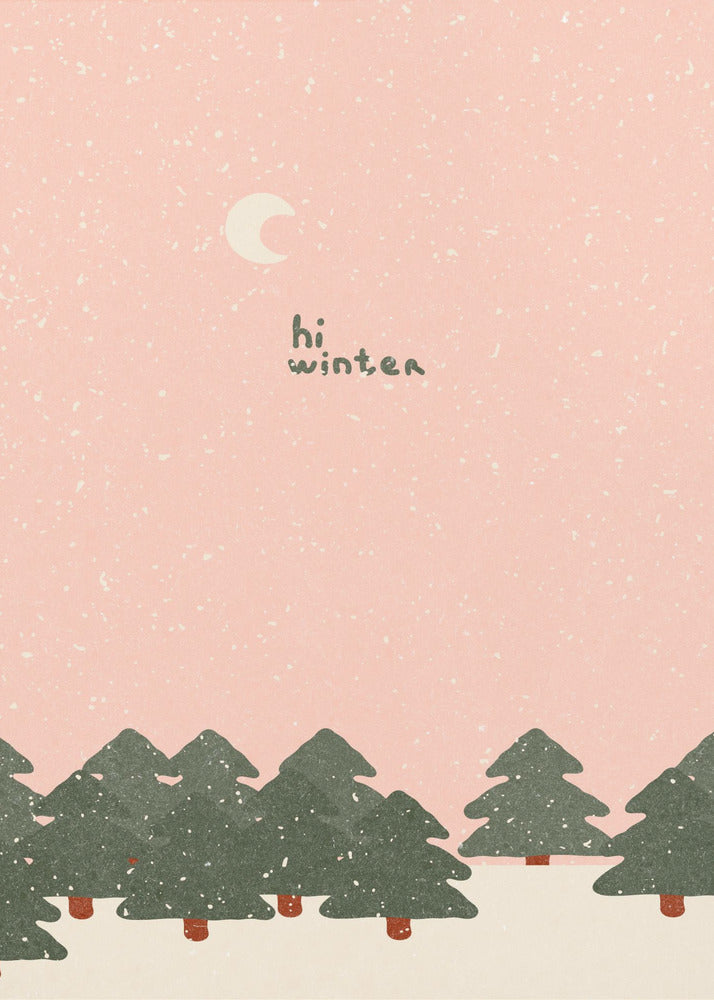 Magischer Schneefall im Wald. Hallo Winter | Leinwand