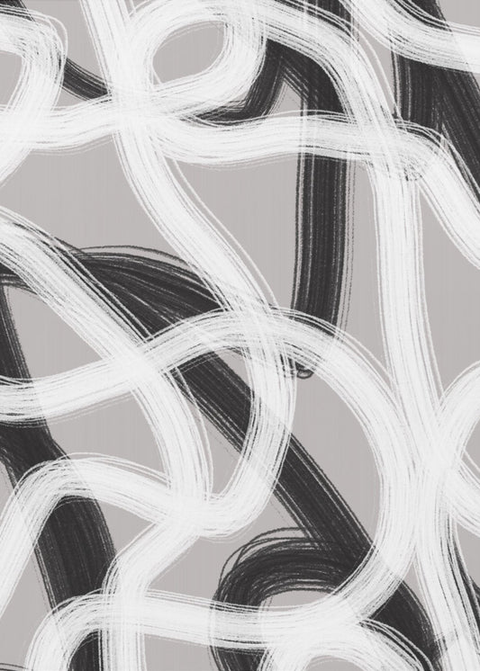 Black And White Brushstrokes | Poster