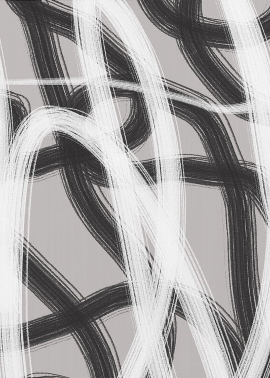 Black And White Brushstrokes | Poster